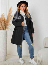 Load image into Gallery viewer, Plus Size Drawstring Waist Trench Coat
