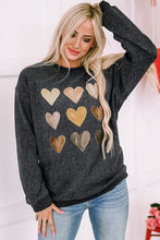 Load image into Gallery viewer, Heart Round Neck Dropped Shoulder Sweatshirt
