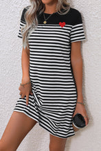 Load image into Gallery viewer, Striped Heart Short Sleeve Dress
