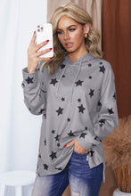 Load image into Gallery viewer, Star Print Drawstring Detail Hoodie
