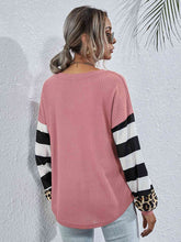 Load image into Gallery viewer, Leopard Striped Waffle-Knit Top
