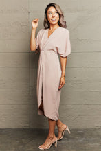 Load image into Gallery viewer, Surplice Neck Tulip Hem Dress
