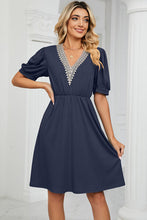 Load image into Gallery viewer, V-Neck Puff Sleeve Dress
