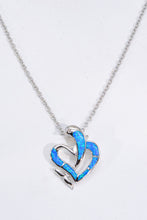 Load image into Gallery viewer, Opal Dolphin Heart Chain-Link Necklace
