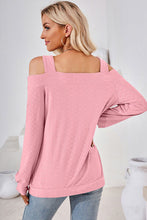 Load image into Gallery viewer, Cutout Square Neck Cold Shoulder T-Shirt
