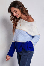 Load image into Gallery viewer, Color Block Horizontal Ribbing Sweater
