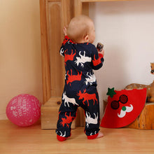 Load image into Gallery viewer, Baby Reindeer Print Round Neck Jumpsuit
