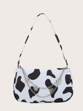 Load image into Gallery viewer, Cow Print Butterfly Charm Shoulder Bag
