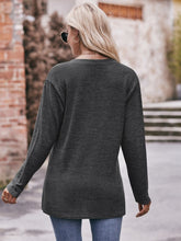 Load image into Gallery viewer, Buttoned Notched Neck Long Sleeve Top
