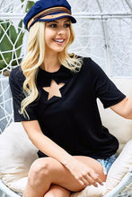 Load image into Gallery viewer, BiBi Star Cutout Short Sleeve T-Shirt
