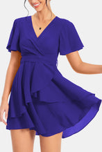 Load image into Gallery viewer, Surplice Neck Flutter Sleeve Dress
