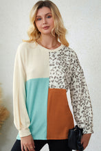 Load image into Gallery viewer, Leopard Patchwork Long Sleeve Top
