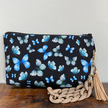 Load image into Gallery viewer, Pouch - Blue Black Butterfly
