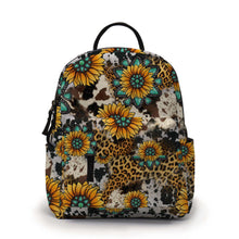 Load image into Gallery viewer, Mini Backpack - Turquoise Sunflower
