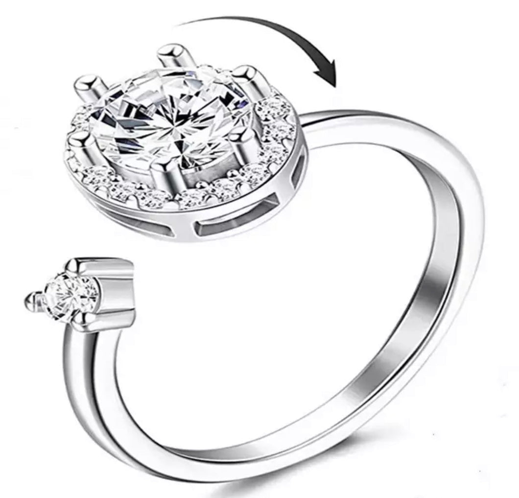 Adjustable Diamond Fidget Ring