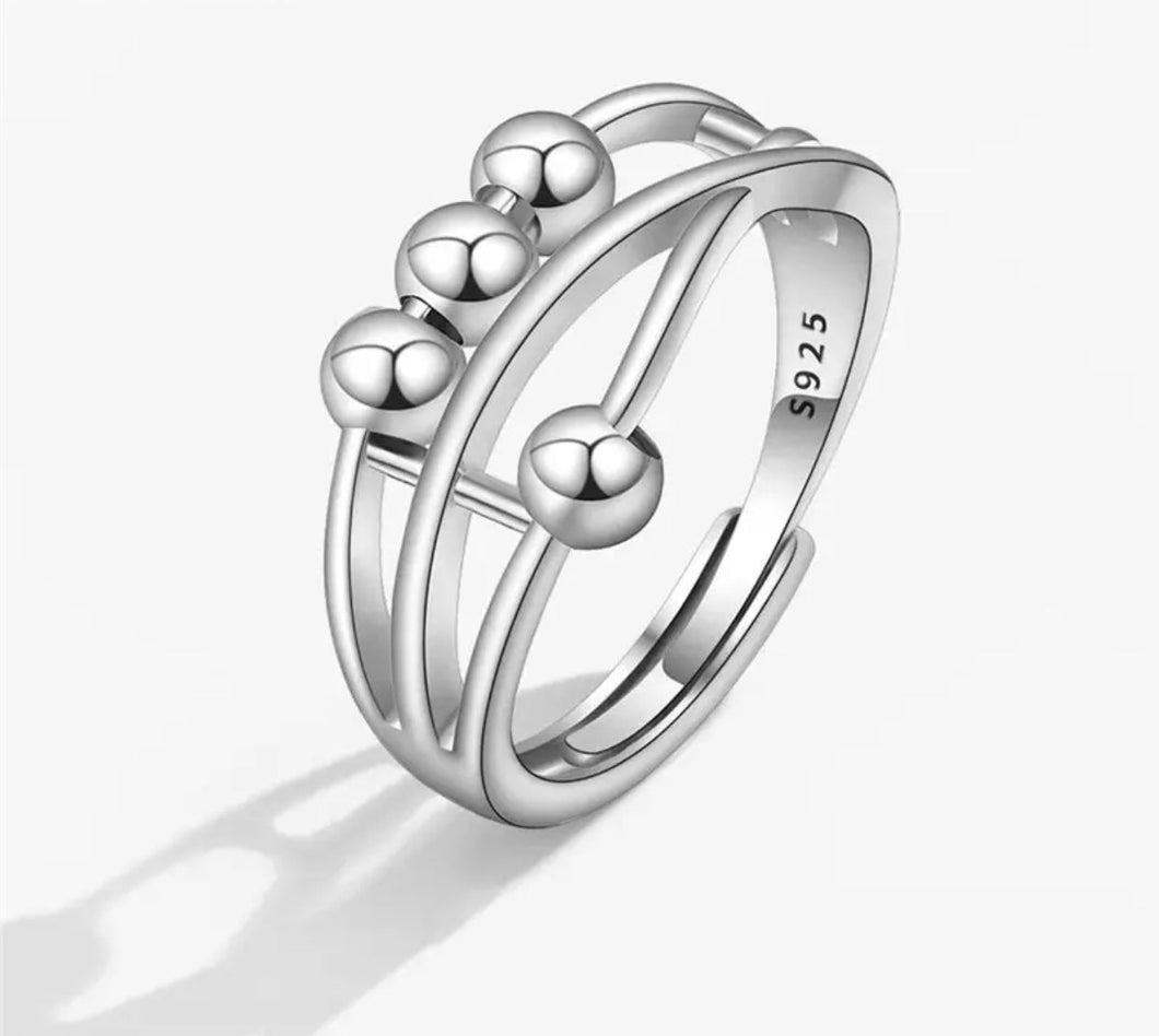 Adjustable Fidget Ring - 3 and 1 Bead - PREORDER