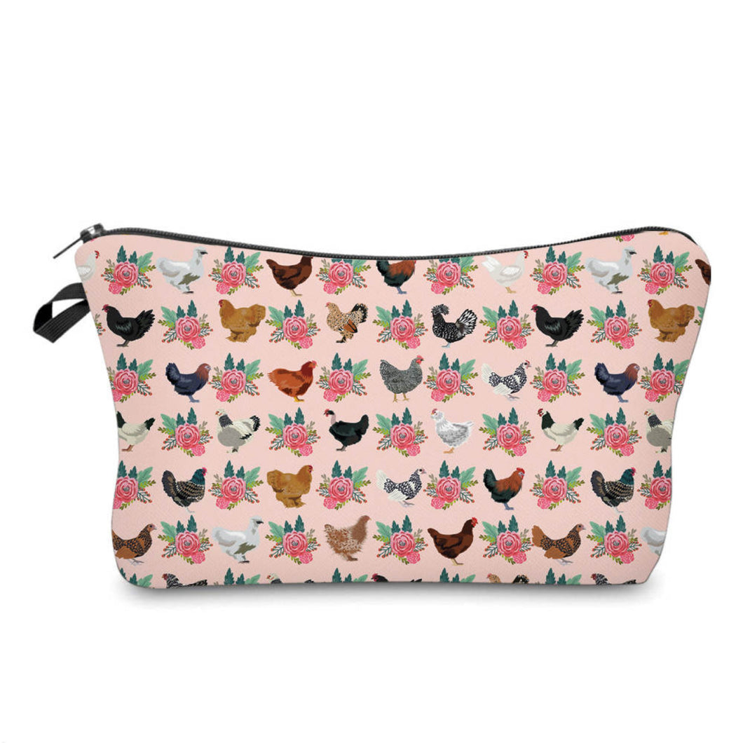 Pouch - Floral Chickens