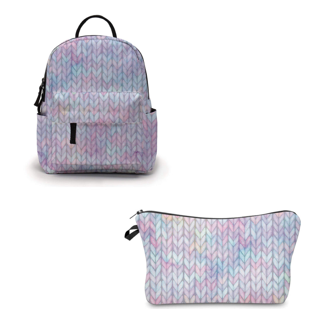 Pouch & Mini Backpack Set - Knit Galaxy Pastel